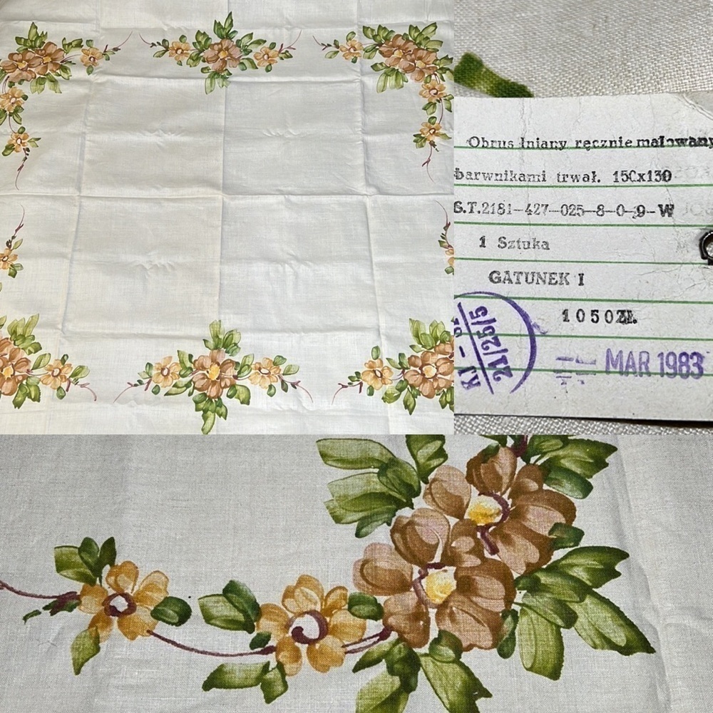Vintage 80s Cepelia Table Cloth Poland